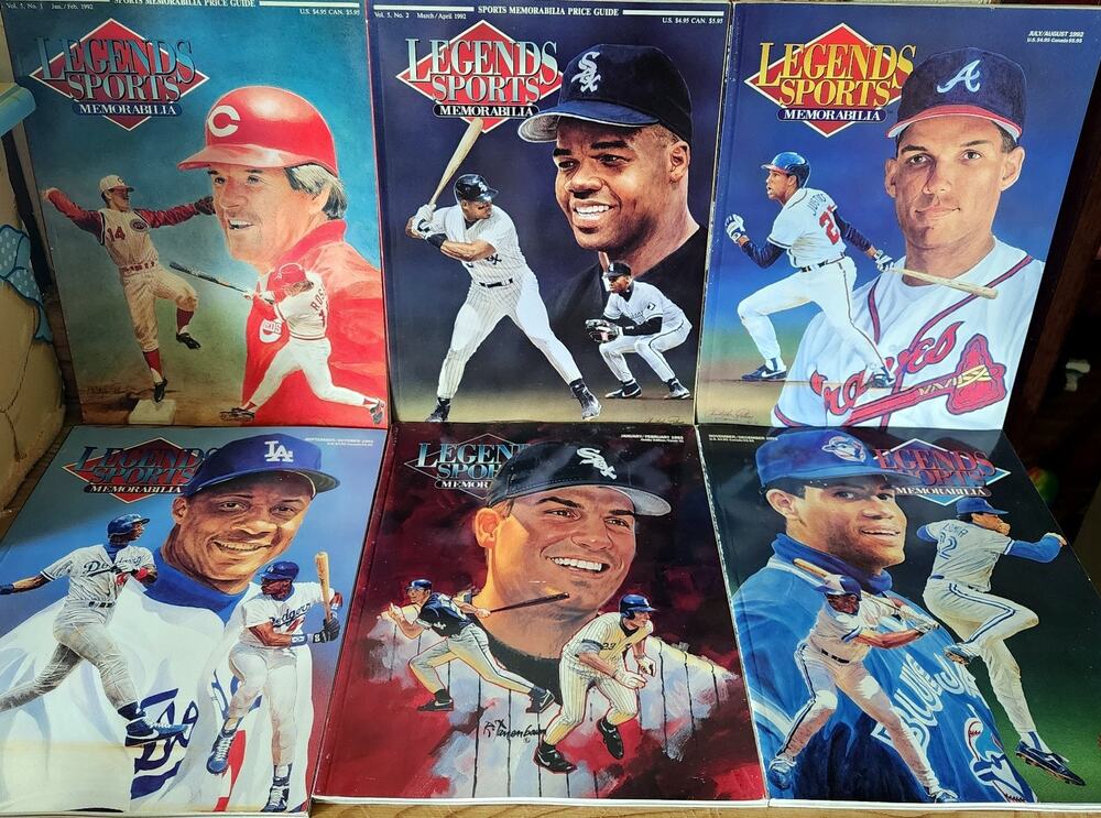 Legends Sports Memorabilia Magazines 1992 - 1993 w/ Cards Lot Of 6 Nice Shape